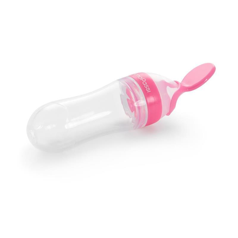 Primo Passi Silicone Baby Squeezy Spoon | Baby Squeeze Feeder | Squeeze Spoon, Pink Image 1