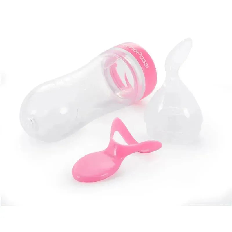 Primo Passi Silicone Baby Squeezy Spoon | Baby Squeeze Feeder | Squeeze Spoon, Pink Image 2