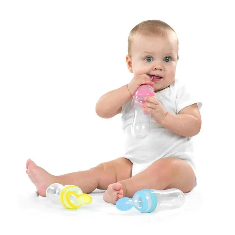 Primo Passi Silicone Baby Squeezy Spoon | Baby Squeeze Feeder | Squeeze Spoon, Pink Image 4