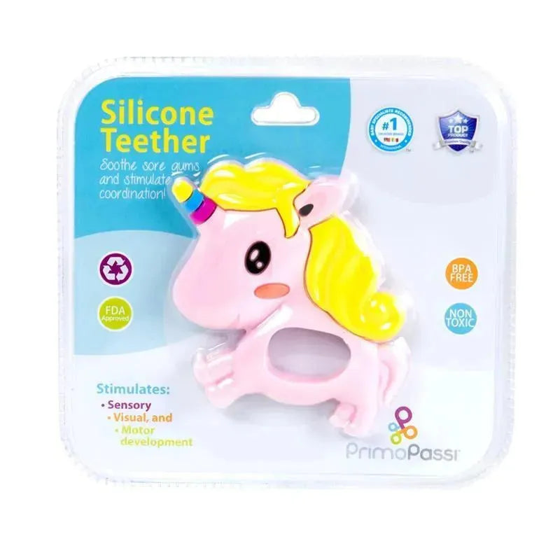 Primo Passi - Silicone Baby Teether, Pink Unicorn Image 6