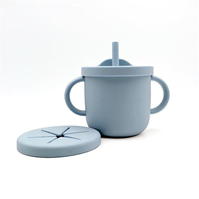 Primo Passi Silicone Training Cup & Snack Cup, Dusty Blue Image 1