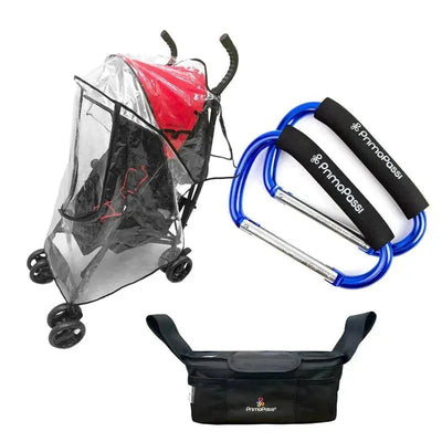 Primo Passi Stroller Handle Organizer | Baby Stroller Organizer + Stroller Hook + Stroller Rain Cover Image 1