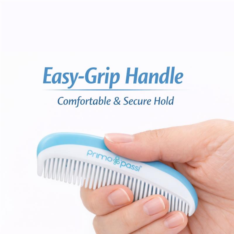 Primo Passi - Super Soft Blue Baby Comb & Brush Set Image 2