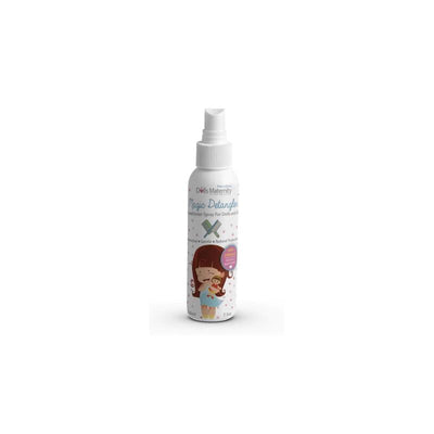 Magic Detangler conditioner spray bottle for dolls and kids, featuring a child hugging a doll on the label.