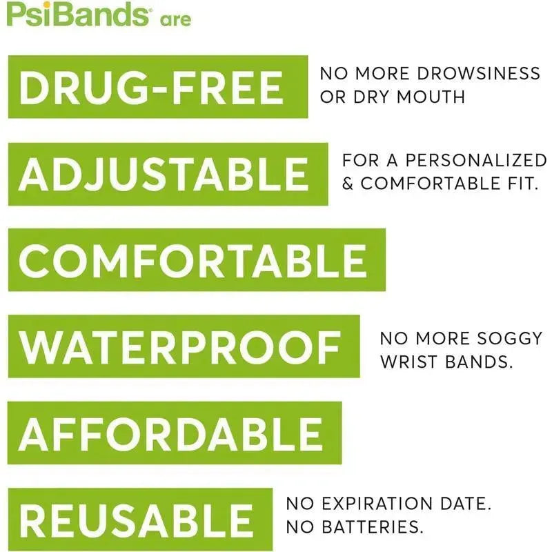 Psi Bands - Acupressure Wrist Bands for The Relief of Nausea, Racer Black Image 5