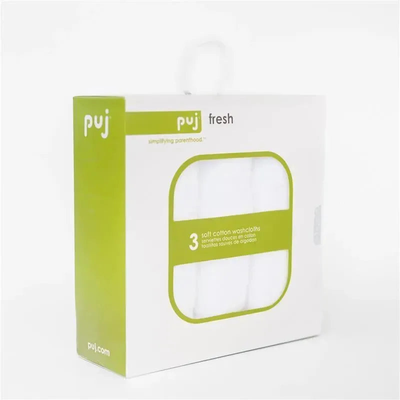 Puj Fresh 3-Pack Washcloths, White Image 2