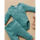 Pure Baby - Baby Boy Rib Leggings, Moss Green Image 2