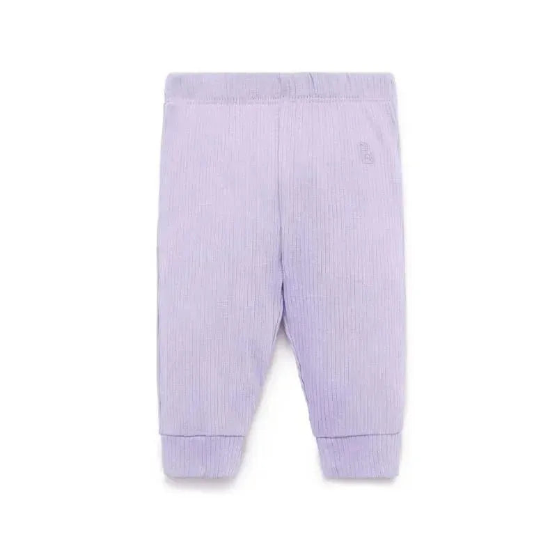 Pure Baby - Baby Girl Rib Leggings, Lilac Image 1