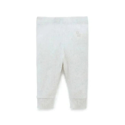 Pure Baby - Baby Neutral Rib Leggings, Wheat Melange Image 1
