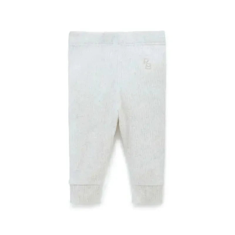 Pure Baby - Baby Neutral Rib Leggings, Wheat Melange Image 1