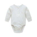 Pure Baby - Baby Neutral Rib Long Sleeve Henley Bodysuit, Wheat Melange Image 1