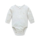 Pure Baby - Baby Neutral Rib Long Sleeve Henley Bodysuit, Wheat Melange Image 1