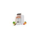 5-in-1 baby food processor with a digital display, accompanied by avocado, peach, and strawberry.