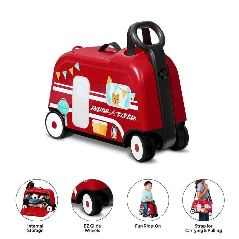 Radio Flyer - 3-in-1 Happy Traveler Camper, Ride on Toy, Toddler Carry-On Storage Image 4
