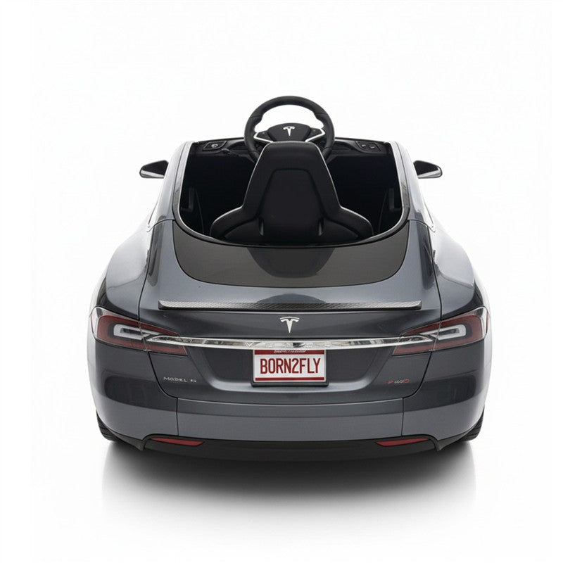 Radio Flyer - Tesla Model S for Kids Electric Car, Silver Metallic Image 5