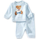 Ralph Lauren Baby - 2Pk Long-Sleeve Lightweight Magic Fleece Bear Crewneck With Pant Beryl Blue Image 1