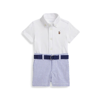 Ralph Lauren Baby - 3Pk Short-Sleeve Interlock Sport Shirt With Belt And Seersucker Short  Image 1