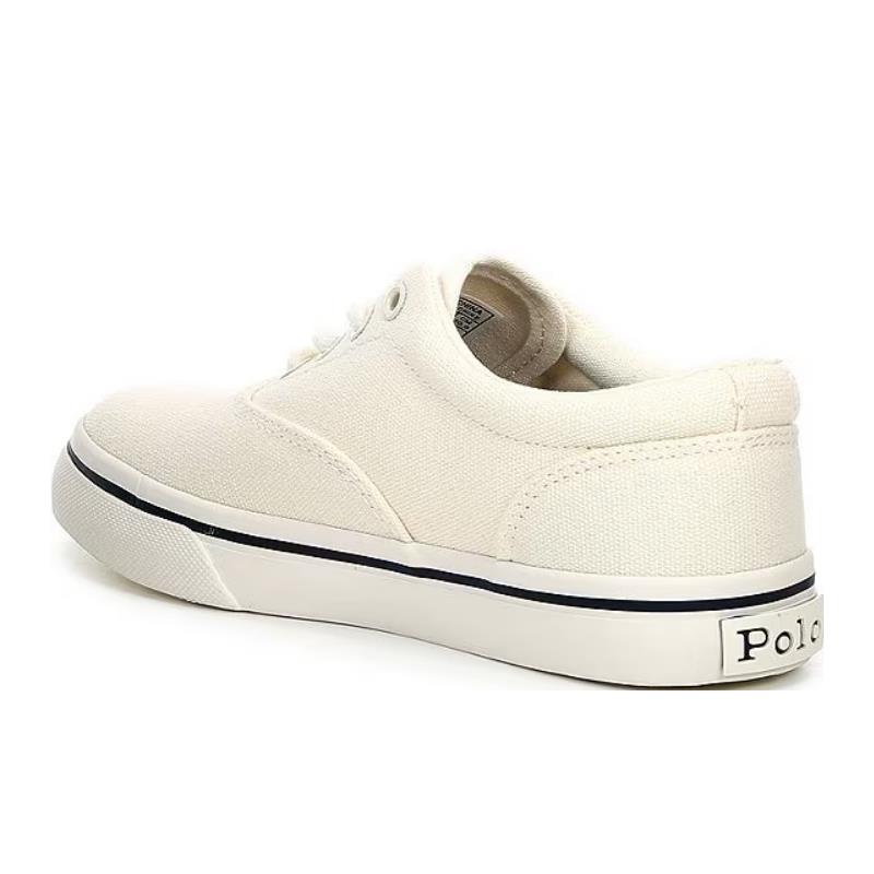 Ralph Lauren Baby - Boy Vulcanized Keaton Cream Canvas W/ Navy Image 3