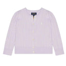 Ralph Lauren Baby Cable-Knit Cotton Cardigan, Flower Purple Image 1