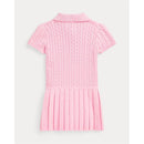 Ralph Lauren Baby - Girl Short-Sleeve Cotton Mini Cable Knit Polo Dress W/ Pleated Skirt Image 2