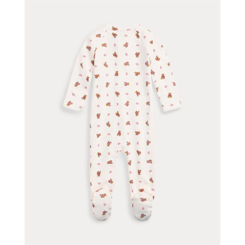 Ralph Lauren Baby Long-Sleeve Cotton Interlock Novelty Bear Printed Zip Coverall Image 2