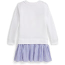 Ralph Lauren Baby - Long-Sleeve Ligthweight Magic Fleece Polo Bear Day Dress White/Blue Image 2
