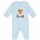 Ralph Lauren Baby - Long-Sleeve Magic Fleece Novelty Bear Graphic Coverall, Beryl Blue Image 1