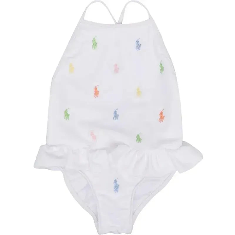 Ralph Lauren Baby - Ruffled Polo Dress & Bloomer, White Image 1