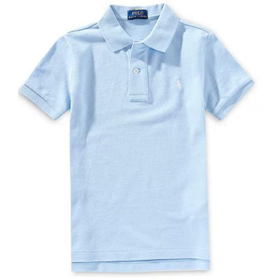 Ralph Lauren Baby Short-Sleeve Basic Mesh Polo, Solid Office Blue Image 1