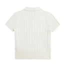 Ralph Lauren Baby Short-Sleeve Combed Cotton Mini Cable Knit Polo, Paper White Image 2