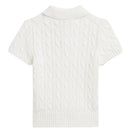Ralph Lauren Baby Short-Sleeve Cotton Cable-Knit Polo, Deckwash White Image 2