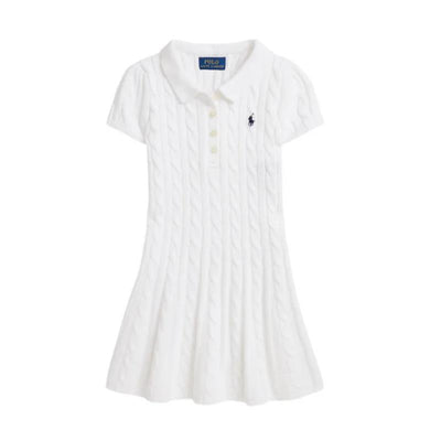Ralph Lauren Baby Short-Sleeve Cotton Cable-Knit Polo Dreshort Sleeve Optic White  Image 1