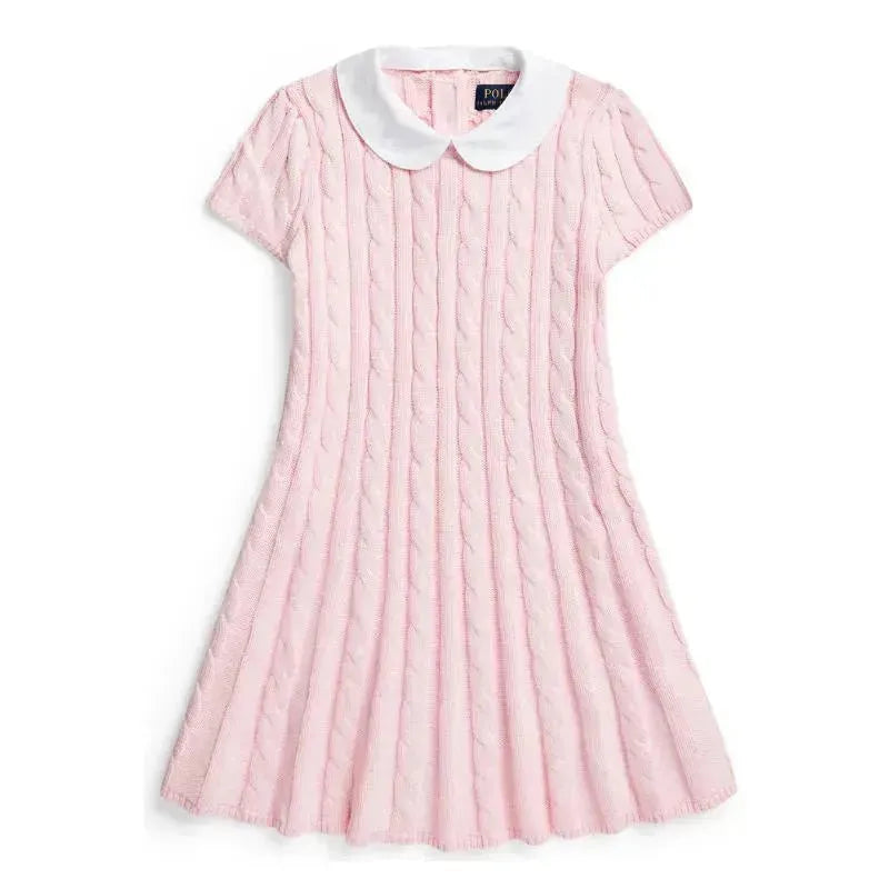 Ralph Lauren Baby - Short-Sleeve Cotton Cable Knit Sweater Dress Image 1