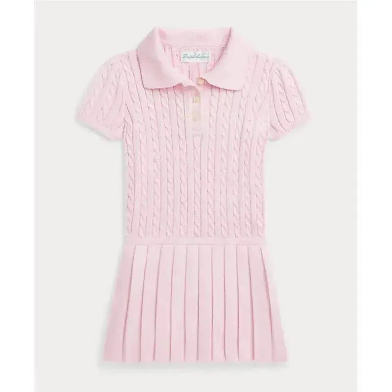 Ralph Lauren Baby - Short-Sleeve Cotton Mini Cable Knit Polo Dress  Image 1