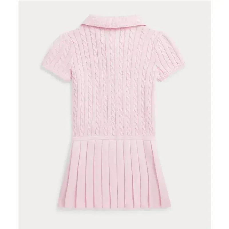 Ralph Lauren Baby - Short-Sleeve Cotton Mini Cable Knit Polo Dress  Image 2