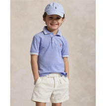 Ralph Lauren Baby Short-Sleeve Cotton Oxford Mesh Polo, Solid Harbor Island Blue/White Image 2