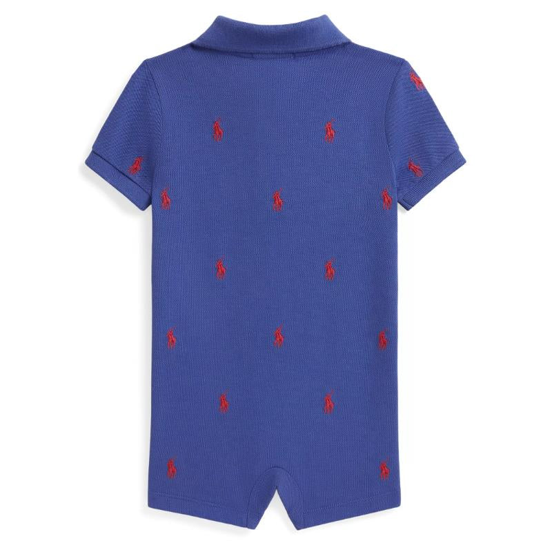 Ralph Lauren Baby Short-Sleeve Mesh Shortall All Over Pony, Liberty Image 2