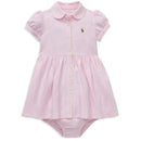 Ralph Lauren Baby - Striped Knit Oxford Dress & Bloomer, Camel Pink Image 1