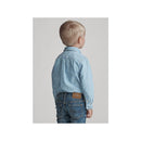 Ralph Lauren - Chambray Long Sleeve Top Shirt - Light Blue 2T Image 3