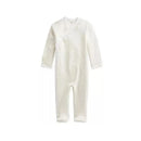 Ralph Lauren - Cotton Interlock Polo Coverall, Oatmeal Heather/White Image 1