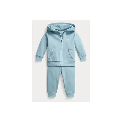 Ralph Lauren Fleece Full-Zip Hoodie & Pant Set - Light Blue Image 1