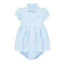 Ralph Lauren - Striped Knit Oxford Dress, Harbor Island Blue/White Image 1