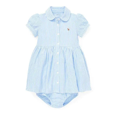 Ralph Lauren - Striped Knit Oxford Dress, Harbor Island Blue/White Image 1