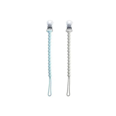 Razbaby - Razzies Silicone Paci/Teether Holder 2Pk, Blue & Grey Image 1