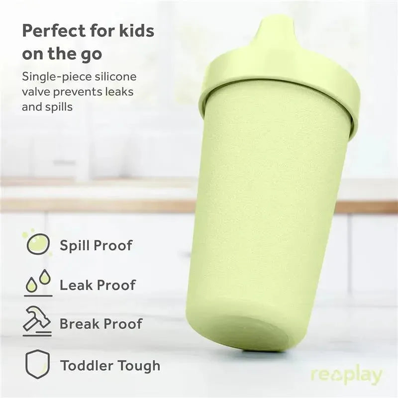 Re Play - 10oz Reusable Spill Proof Cups for Kids, Leaf Image 5
