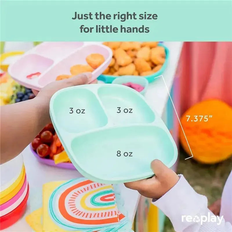 Re-Play - Deep Walled 3 Compartment Plates, Pack of 2, Mint Image 2