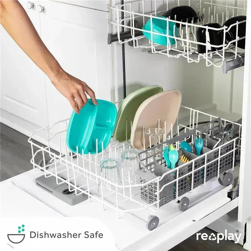 Re-Play - Deep Walled 3 Compartment Plates, Pack of 2, Mint Image 4