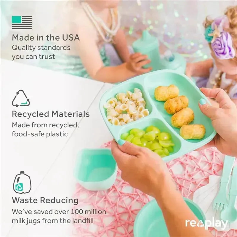 Re-Play - Deep Walled 3 Compartment Plates, Pack of 2, Mint Image 5