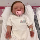 Reborn Baby Doll - Animatronic Model Silicone Baby Reborn Girl, Closed Eyes, Rooted Hair Image 2