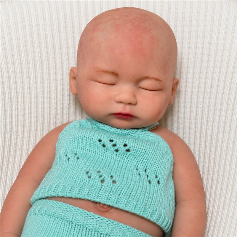 Reborn Baby Doll Baby Reborn Full Silicone 16 Inches, Closed Eyes, No Hair, Chloe Image 5